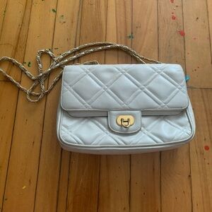 Vintage Bally lambskin cream quilted crossbody or shoulder double flap bag